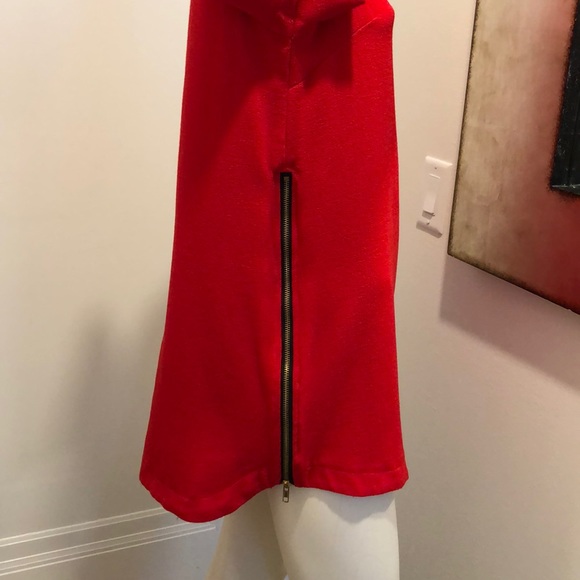 Exposed Zipper Red Mini Dress Small - Picture 5 of 7